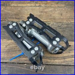 Vintage Campagnolo Super Record Pedals Pair Ti Spindle 9/16 Italy Campy Titanium