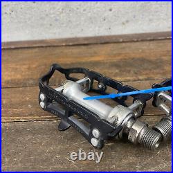 Vintage Campagnolo Super Record Pedals Pair Ti Spindle 9/16 Italy Campy Titanium