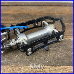 Vintage Campagnolo Super Record Pedals Pair Ti Spindle 9/16 Italy Campy Titanium