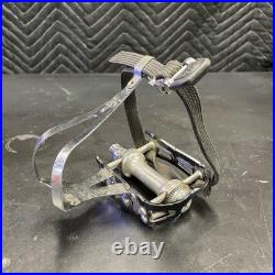 Vintage Campagnolo Super Record Pedals and Clips Used