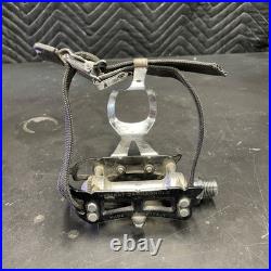 Vintage Campagnolo Super Record Pedals and Clips Used