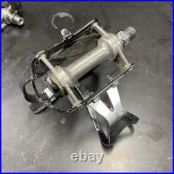 Vintage Campagnolo Super Record Pedals and Clips Used