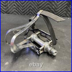 Vintage Campagnolo Super Record Pedals and Clips Used