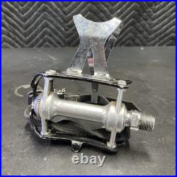 Vintage Campagnolo Super Record Pedals and Clips Used