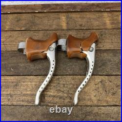 Vintage Campagnolo Super Record Road Bike Brake Levers Pair Drilled Alloy