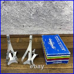 Vintage Campagnolo Super Record Toe Clips NOS Alloy Medi Medium Pedal Italy A4