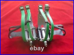 Vintage Campagnolo Superleggeri Pedals Steel Axles, New Double Leather Straps