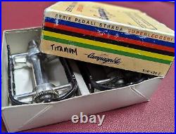 Vintage NIB Campagnolo #4021 SUPER Record Strada Titanium pedals 1970s Italy