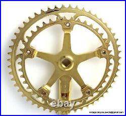 Vintage Race Bike Campagnolo SUPER RECORD 170MM CRANKSET CHAINSET GOLD PLATED
