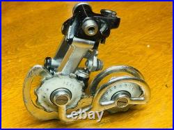 Vintage VGC Campagnolo Super Record No Patent Rear Derailleur w White Pulleys