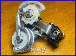 Vintage VGC Campagnolo Super Record No Patent Rear Derailleur w White Pulleys